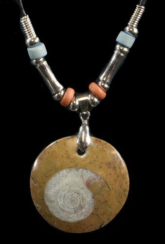 Polished Goniatite Fossil Necklace #43086